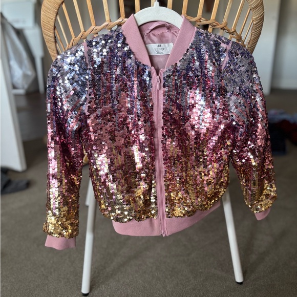 Girls sequin ombré bomber jacket ✨💖 - Picture 2 of 3